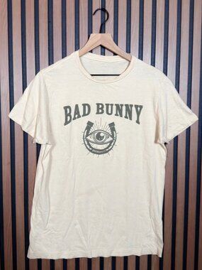 Bad Bunny T Shirt S / M Adults Beige Short Sleeve Most Wanted 2024 Tour Tee